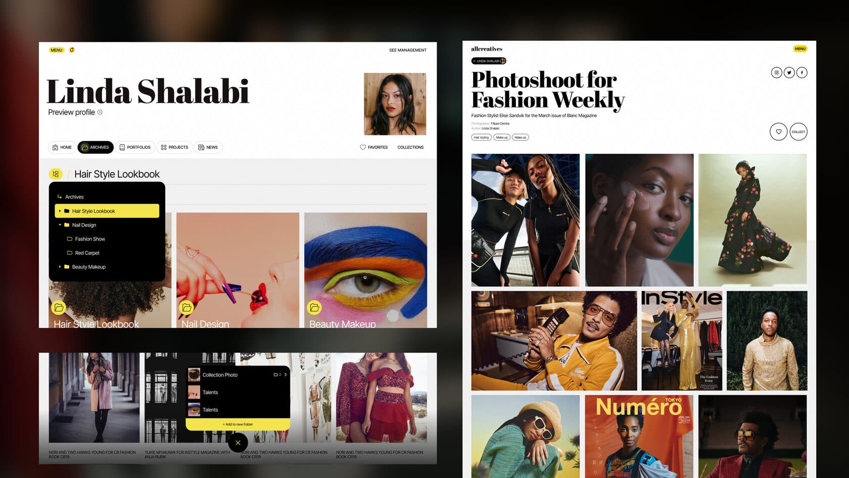 AllCreatives profile page