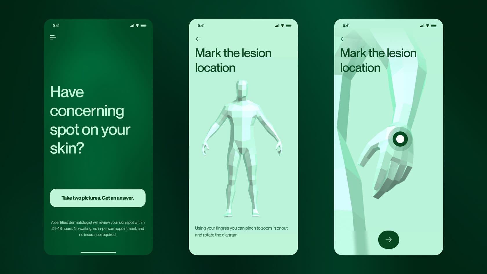 Check My Spot analysis screen