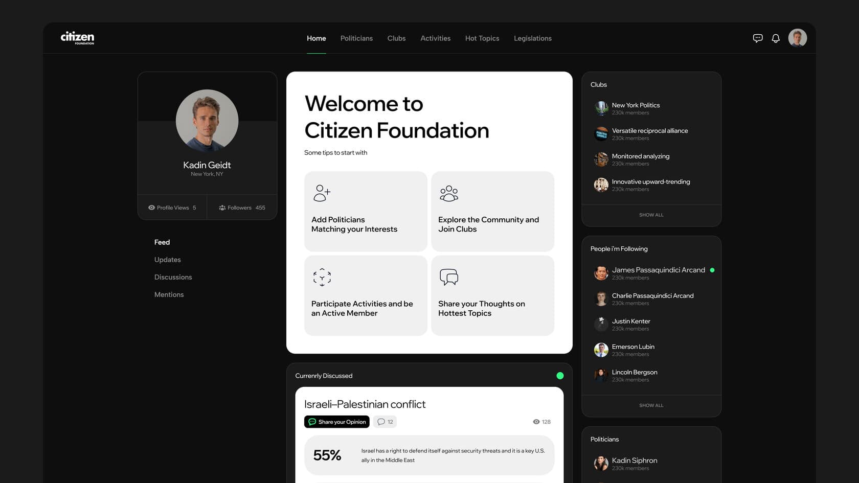 Citizen Foundation agenda view