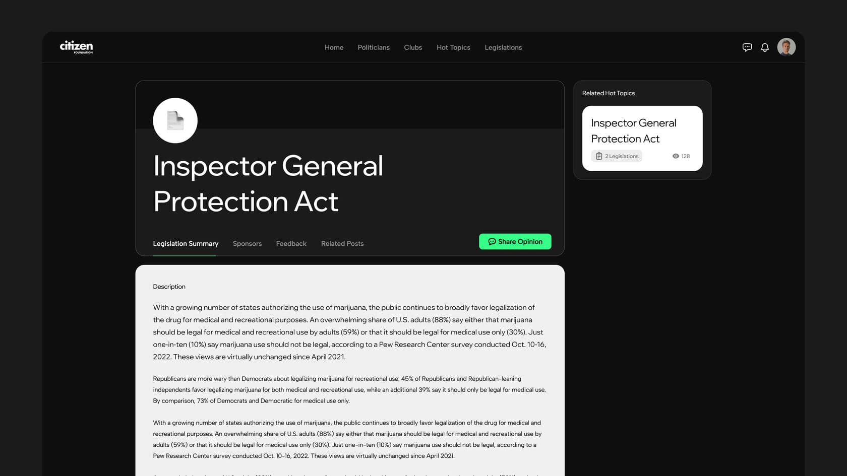 Citizen Foundation candidate profile